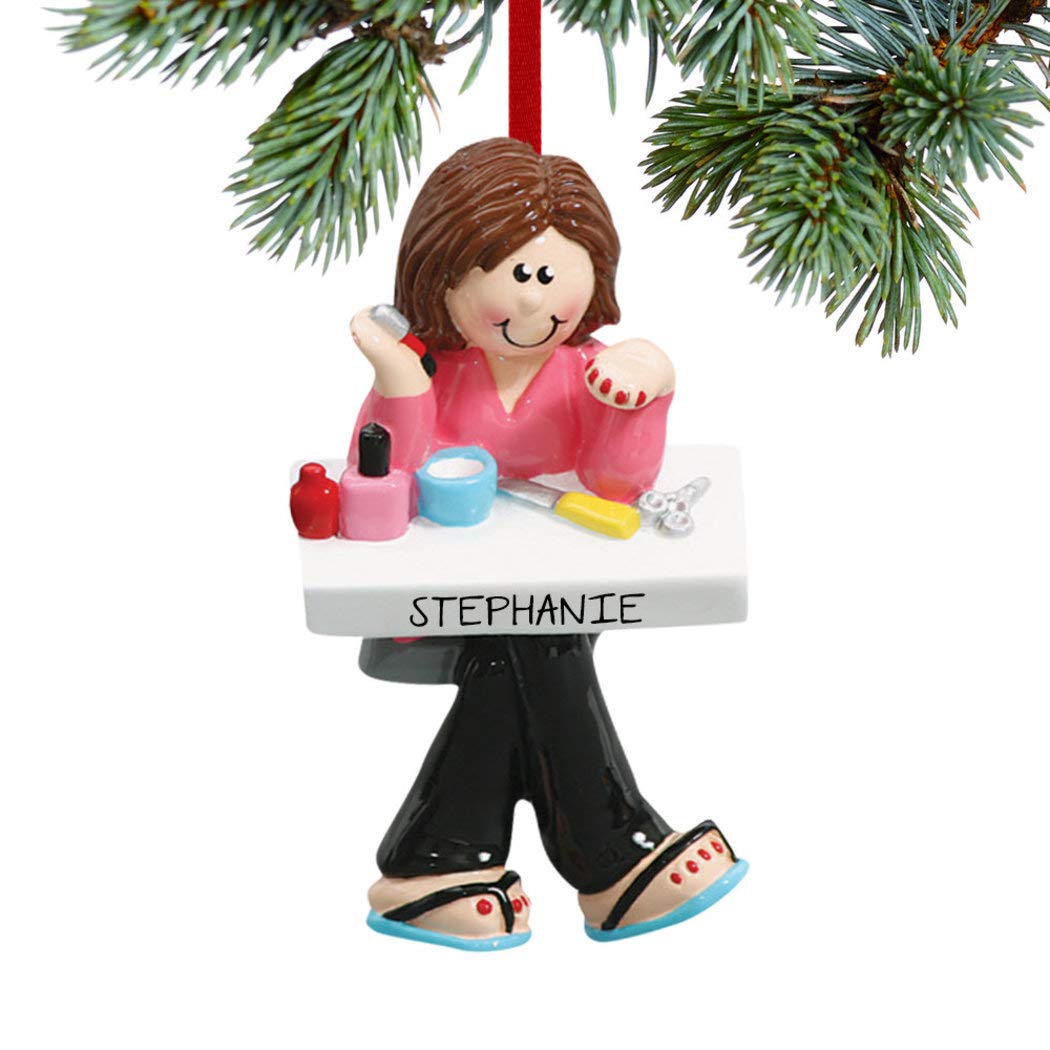 Personalized Manicurist Christmas Ornament - Custom Nail Technician Holiday Decor for Tree, Gift & Salon Display