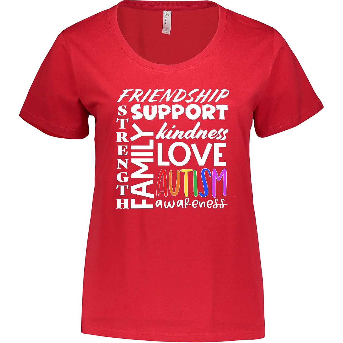 Inktastic Autism Awareness Love Friendship Support Women's Plus Size T-Shirt - Comfortable Casual Wear for Autism Awareness Events & Everyday Support