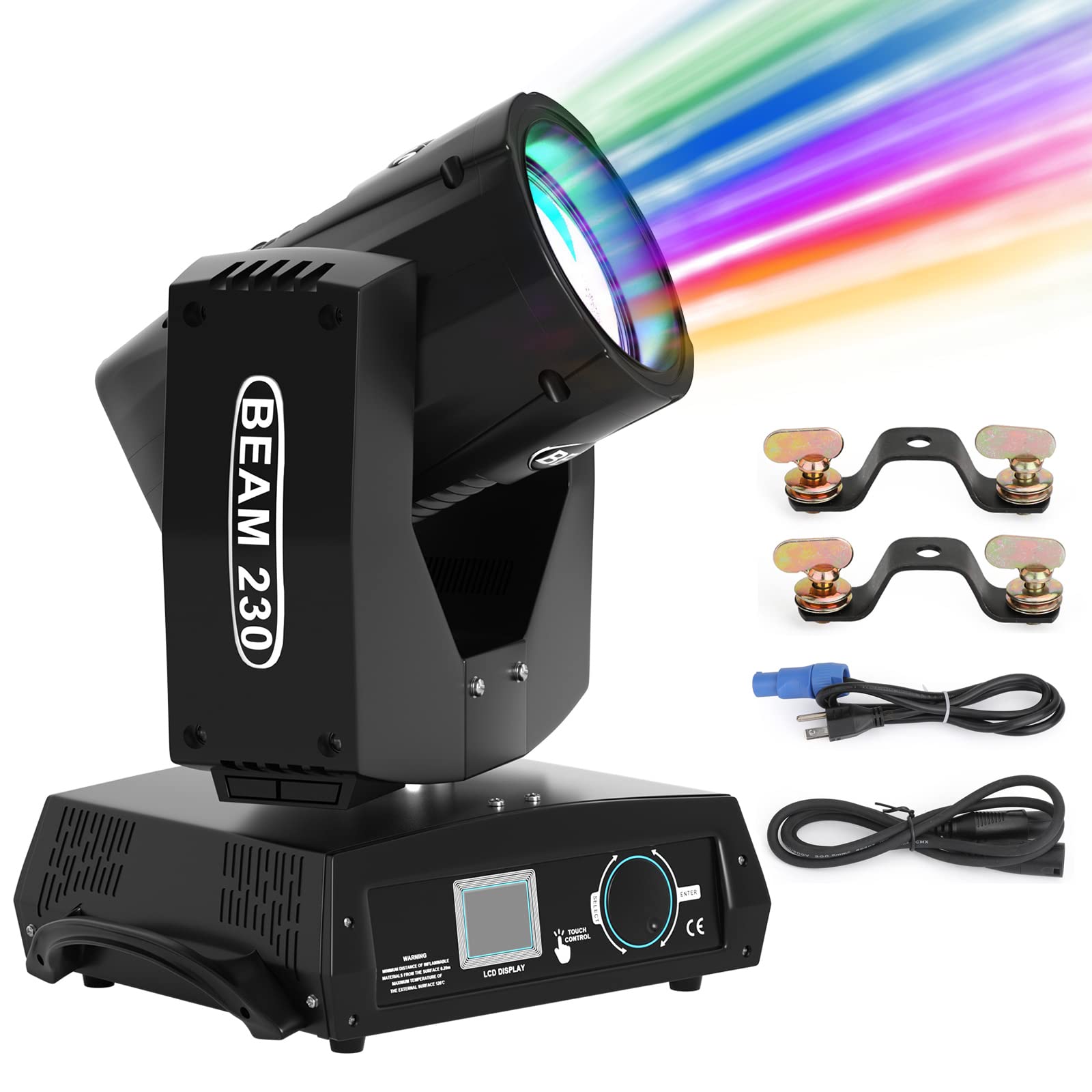 Topteng 230W DJ Stage Moving Head Beam Light with 7R Zoom, 8 Prism Strobe, DMX 16Ch - Professional Sharpy Spotlight for Party, Stage, and Event Lighting