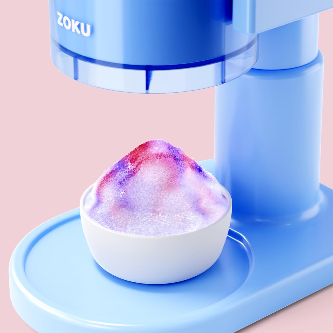 ZOKU Snow Cone Maker - Stainless Steel Shaved Ice Machine for Homemade Frozen Treats, Slushies, Margaritas & Icy Drinks | Perfect for Summer Parties, Kids' Birthday Events & Backyard BBQs