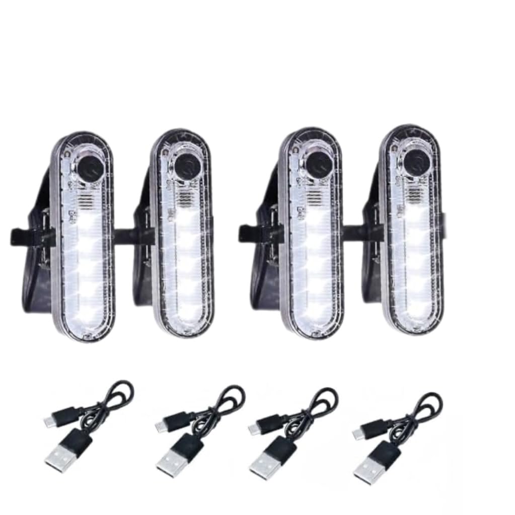 LED Boat Navigation Lights Kit - Rechargeable & Battery Operated Marine Lights for Boats, Kayaks, and Bikes | 4 Light Options (White) | Perfect for Night Fishing, Water Sports & Cycling Safety