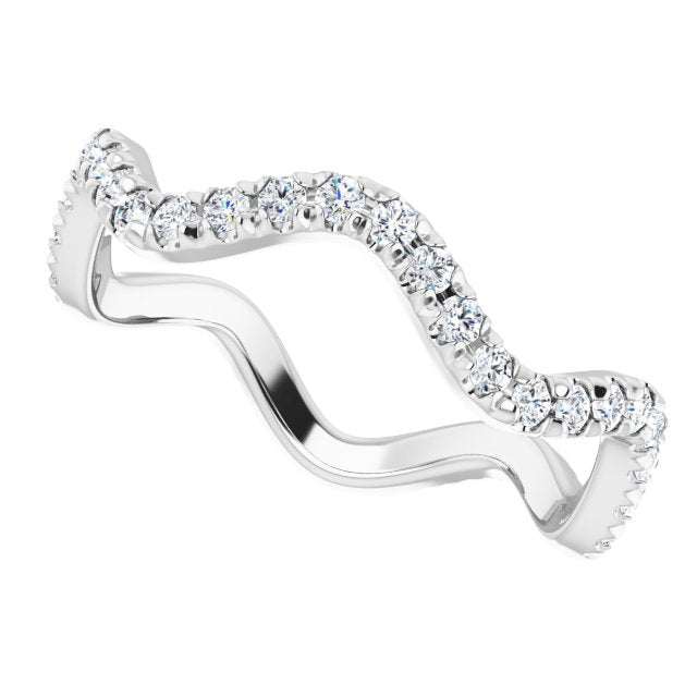 0.61 Carat Round Diamond Curved Stackable Eternity Band Ring for Women - Perfect for Wedding, Anniversary & Everyday Stacking Jewelry