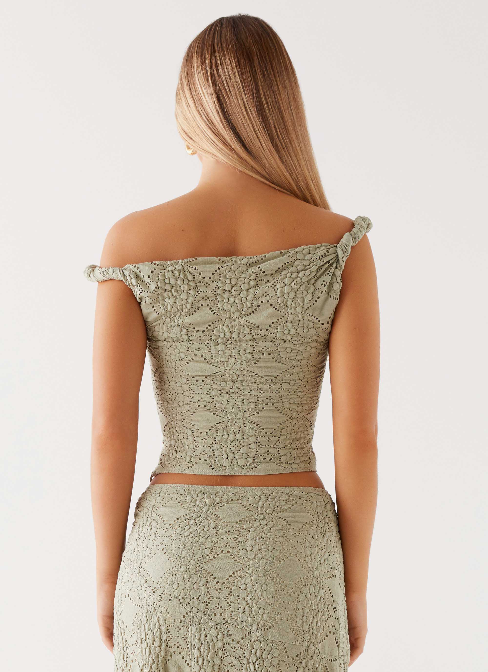 Diamond Sky Top in Sage Green - Elegant Women's Blouse for Casual Wear & Evening Outfits