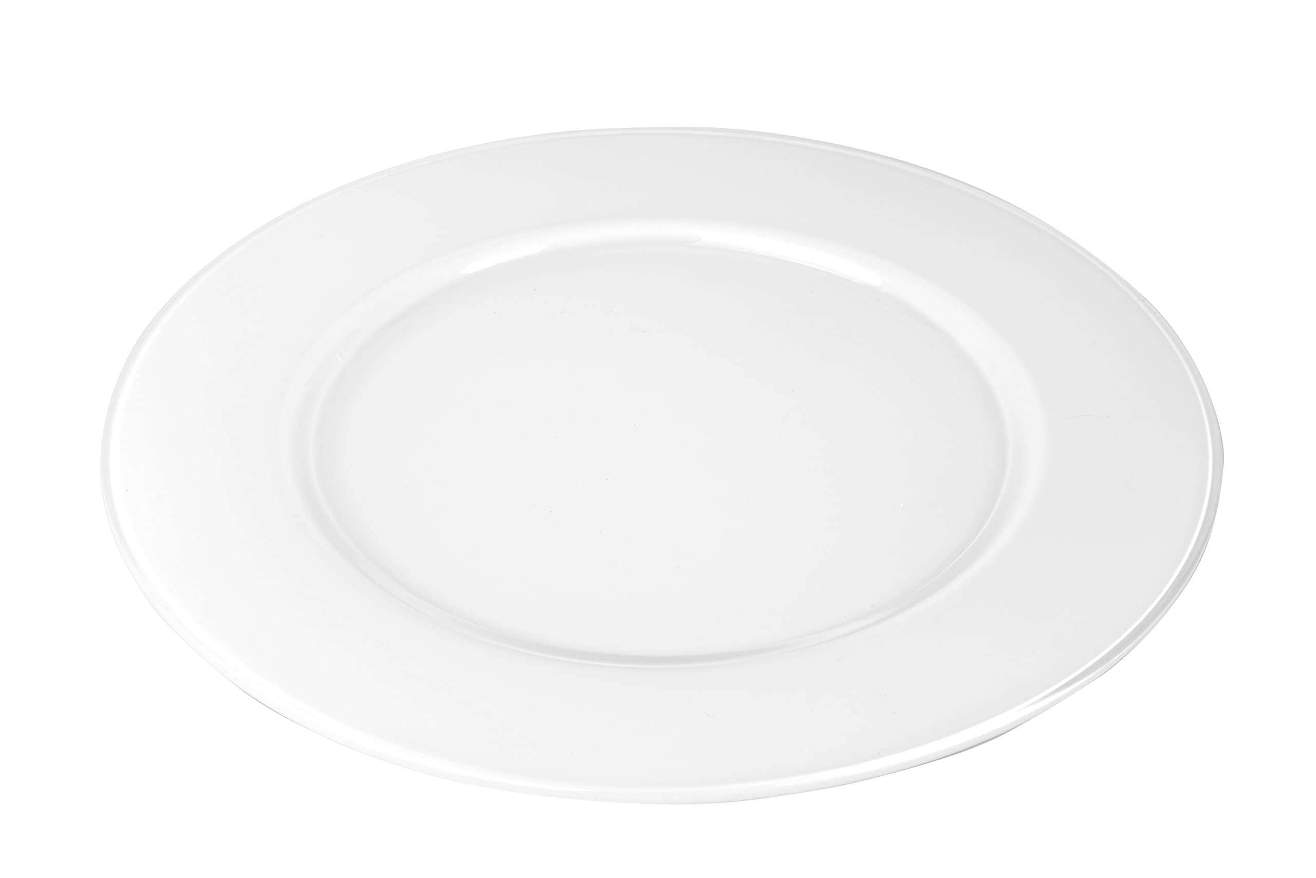 Premium Barski Glass Charger Plates - Set of 6 White 12.5