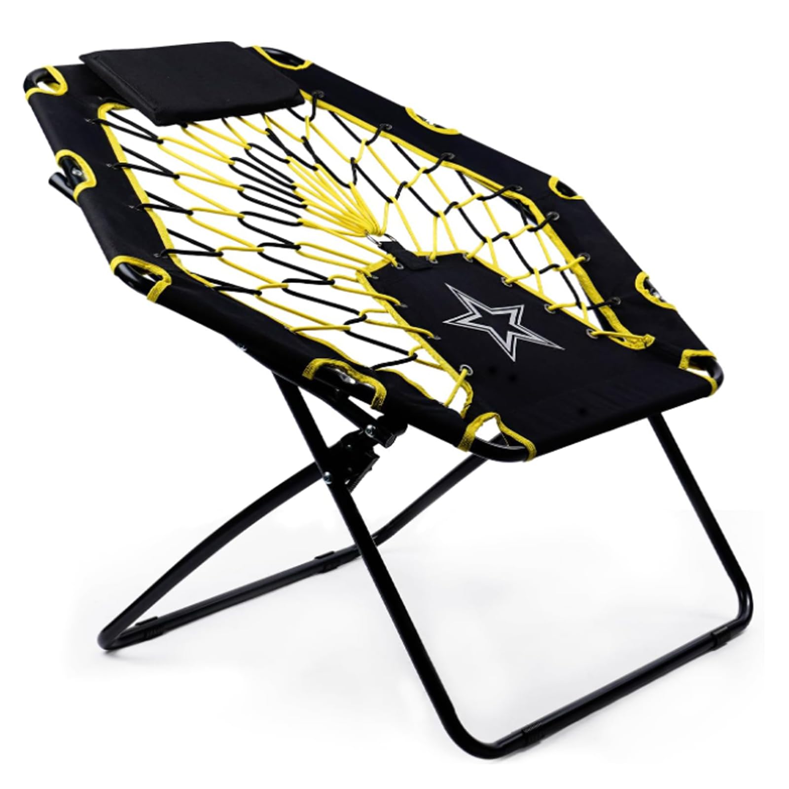 CLATINA Bungee Chair - Foldable Elastic Accent Chair with Metal Frame for Indoor & Outdoor Use | Colorful Portable Dish Chair for Camping, Living Room, BBQ & Trampoline | Supports 250LBS | Perfect for Relaxation, Lounging & Fun Activities
