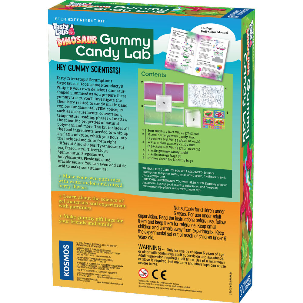 Dinosaur Gummy Candy Lab - Fun & Delicious Prehistoric Shaped Gummy Bears for Kids Party Favors, Classroom Rewards & Halloween Treats