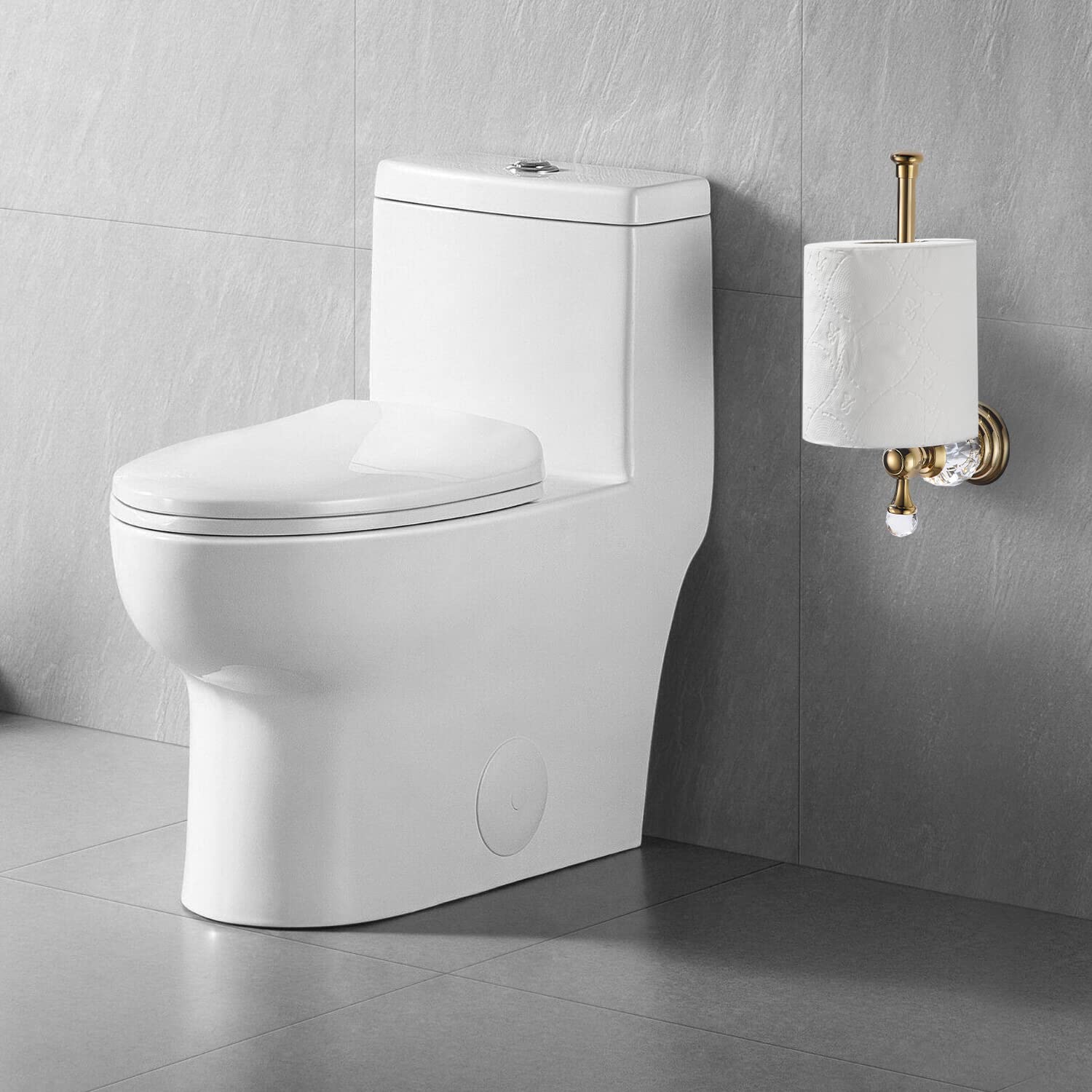 BATHSIR Gold Crystal Toilet Paper Holder - Modern Zinc Alloy Wall Mounted Bathroom Tissue Roll Hanger - Perfect for Luxury Home, Hotel & Spa Decor