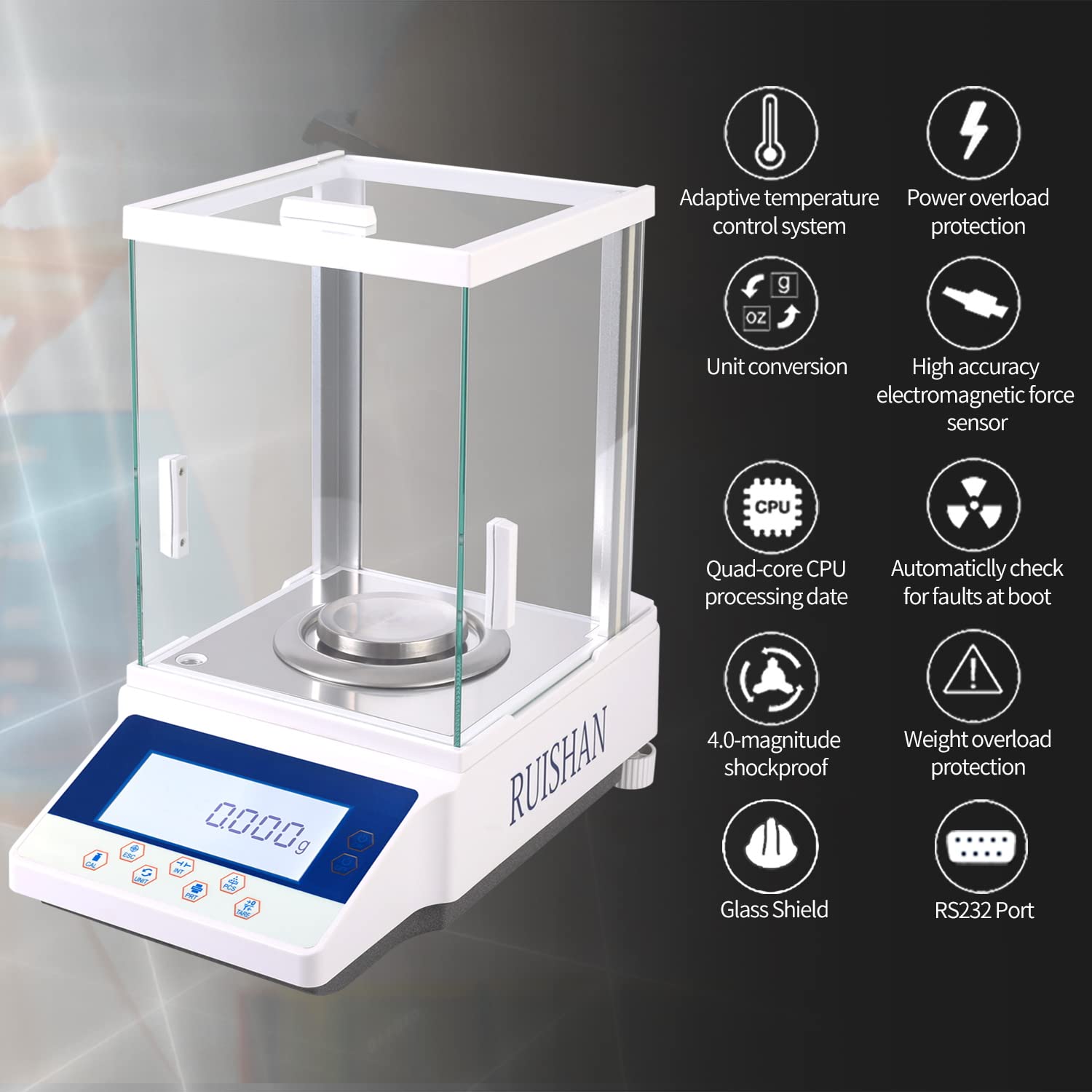 300g x 0.001g High Precision Digital Analytical Balance Scale - Laboratory, Jewelry & Pharmacy Scale with External Calibration | Perfect for Scientific Research, Gem Weighing & Chemical Measurements
