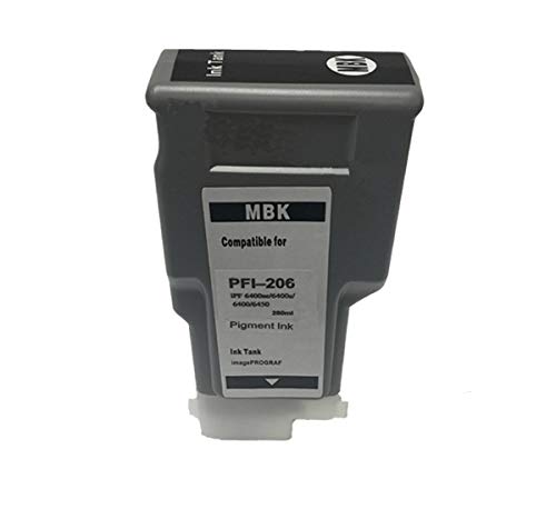 Canon PFI-206MBK Compatible Ink Cartridge (300ml, Matte Black) - Replacement for iPF6400, iPF6400S, iPF6400SE, iPF6450 Printers - Ideal for Large Format Printing, Architectural Drawings & Photo Lab Quality Outputs