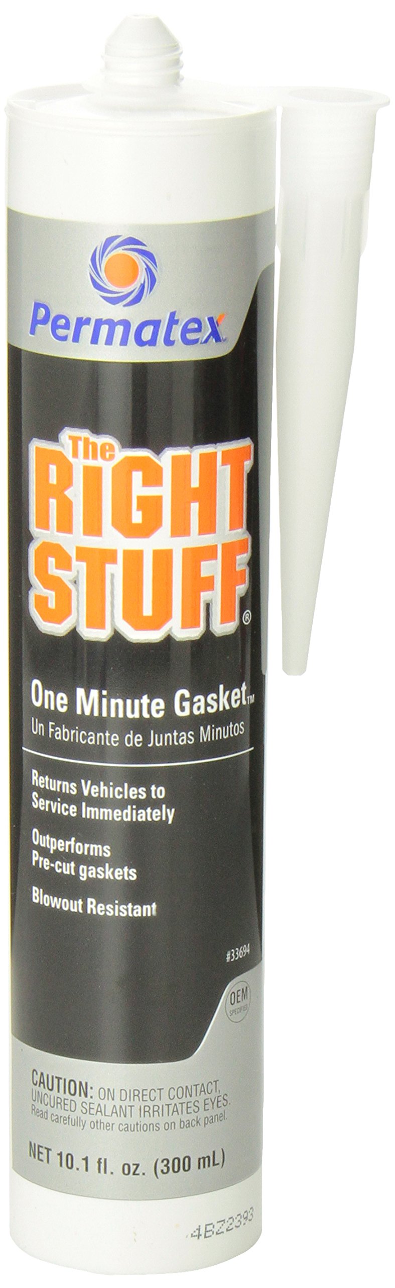 Permatex 33694 The Right Stuff 1 Minute Gasket Maker - Fast Setting High Flexibility Sealant (10.1 oz) - Ideal for Automotive, Marine & Industrial Gasket Repairs & Sealing Applications
