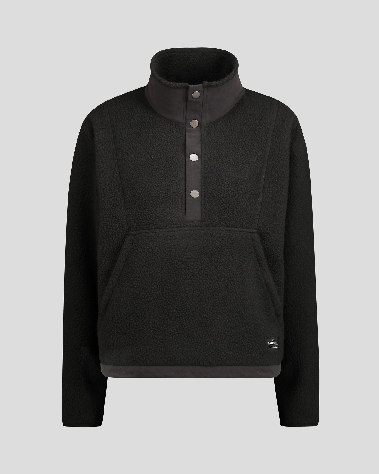 Women's Cozy High Pile Fleece Pullover Sweatshirt - Soft Winter Warm Hoodie for Casual Wear & Outdoor Activities - Black