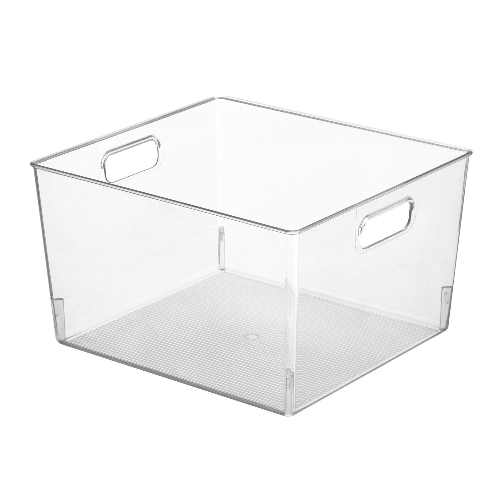 mDesign Large Clear Plastic Storage Organizer Bin - 8 Pack for Home Organization | Cabinet, Counter, Drawer, Cubby & Cupboard Storage | Perfect for Clothing, Linens, Toys & Household Essentials | Space-Saving Solution for Bedroom, Bathroom & Kids Room