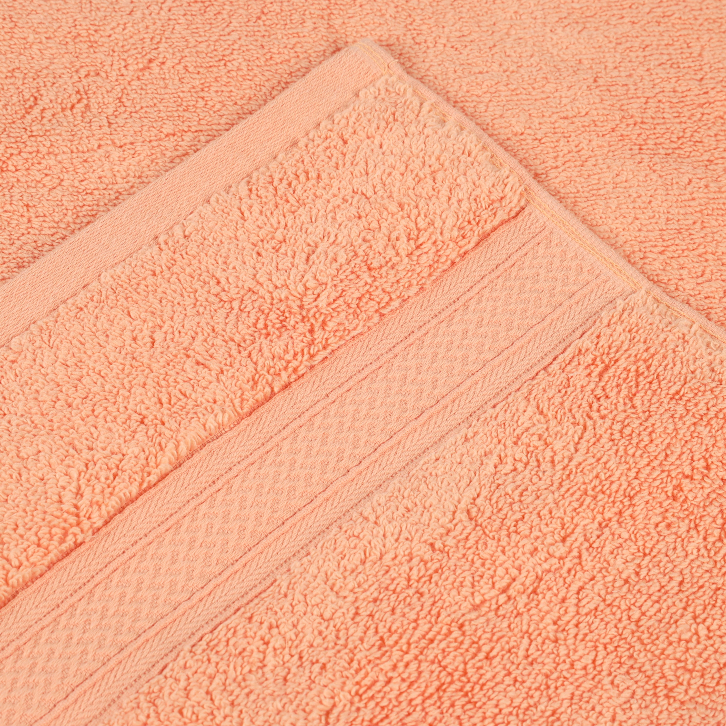 Premium Zero Twist Cotton Bath Towel Set of 2 - Ultra Soft Solid & Jacquard Chevron Design for Luxury Bathroom & Spa Experience