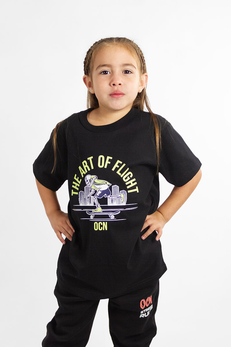 Original Ocn Kids T-Shirt - Black Cotton Tee for Boys & Girls | Comfortable & Durable for School, Play & Everyday Wear