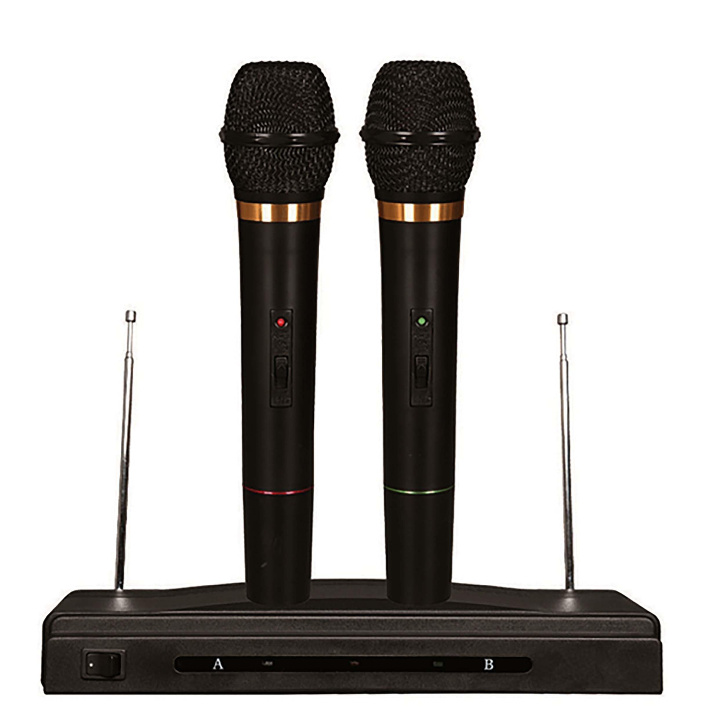 Nutek MC0306 Professional Dynamic Wireless Microphone System - Dual Handheld Mics for Live Performances, Karaoke, Public Speaking & Events (2-Pack)