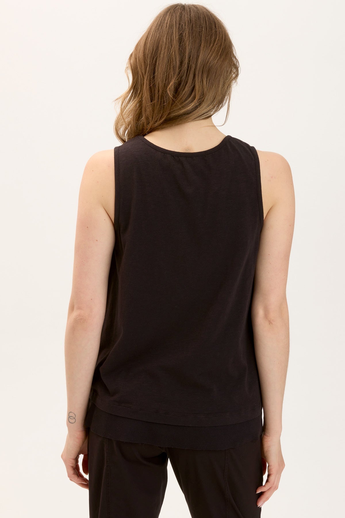 Philo Tank Top for Women - Soft & Comfortable Black Stretch Cotton Casual Shirt - Perfect for Yoga, Gym, and Everyday Wear