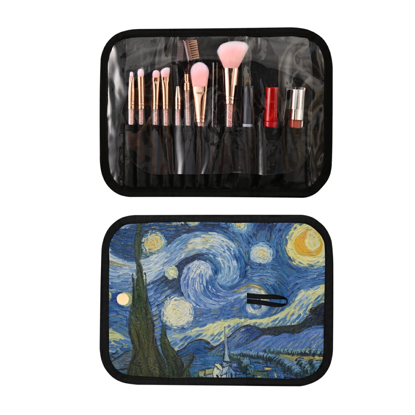 Van Gogh The Starry Night Travel Toiletry Bag - Large Cosmetic Organizer with 3 Compartments, Waterproof Hanging Toiletry Case for Women & Men - Perfect for Travel, Camping, Gym & Daily Use