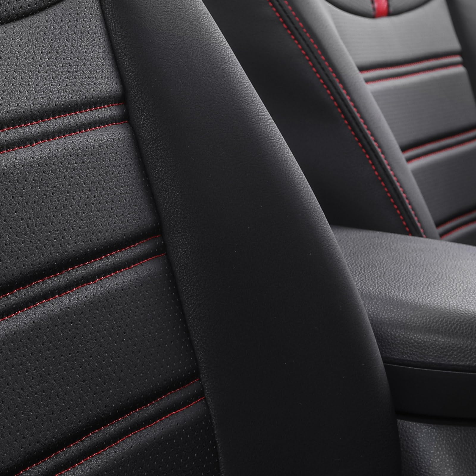 Premium Custom Fit Seat Covers for 2019-2025 Toyota RAV4 - Full Set Car Seat Protectors with Red Carbon Fiber Design (Black/Red) - Perfect for Road Trips, Daily Commutes & Protecting Your Car Interior