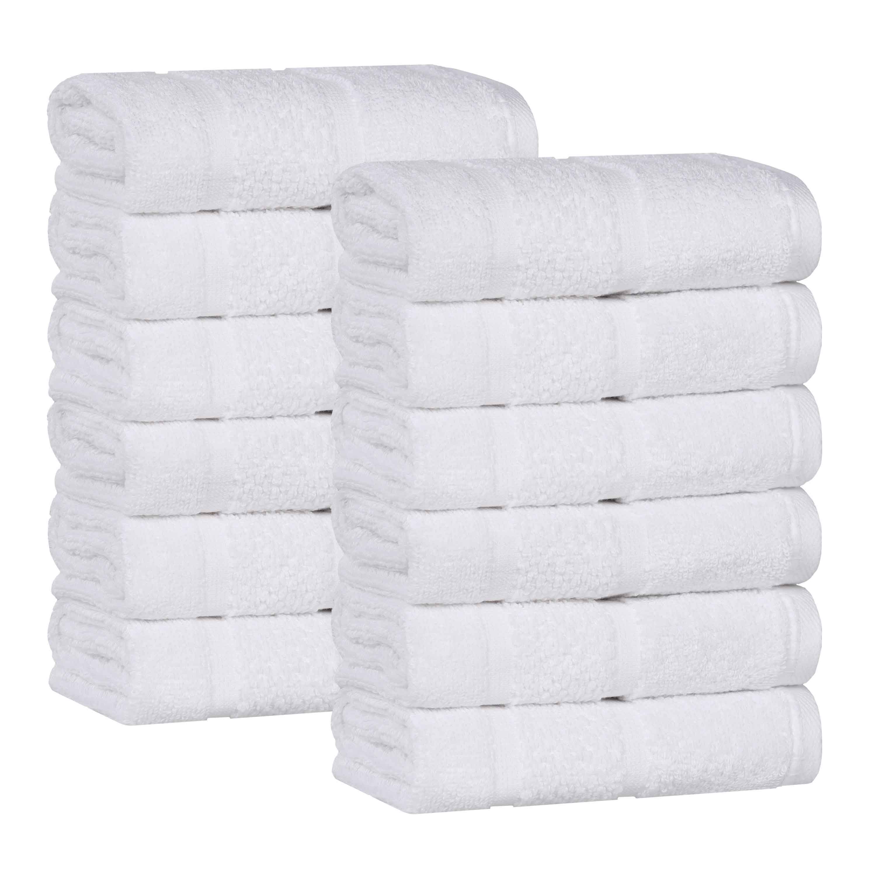 Premium 12-Pack Mile Smart Twist Cotton Medium Weight Face Towels | Soft & Absorbent for Daily Skincare, Makeup Removal & Spa Use