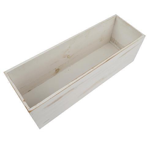 18 x 6 Inch Natural Wood Rectangular Planter Box - Rustic Wooden Flower Pot Holder for Indoor/Outdoor Plants, Home Decor Centerpiece - Perfect for Windowsill, Garden, Wedding, and Party Decorations