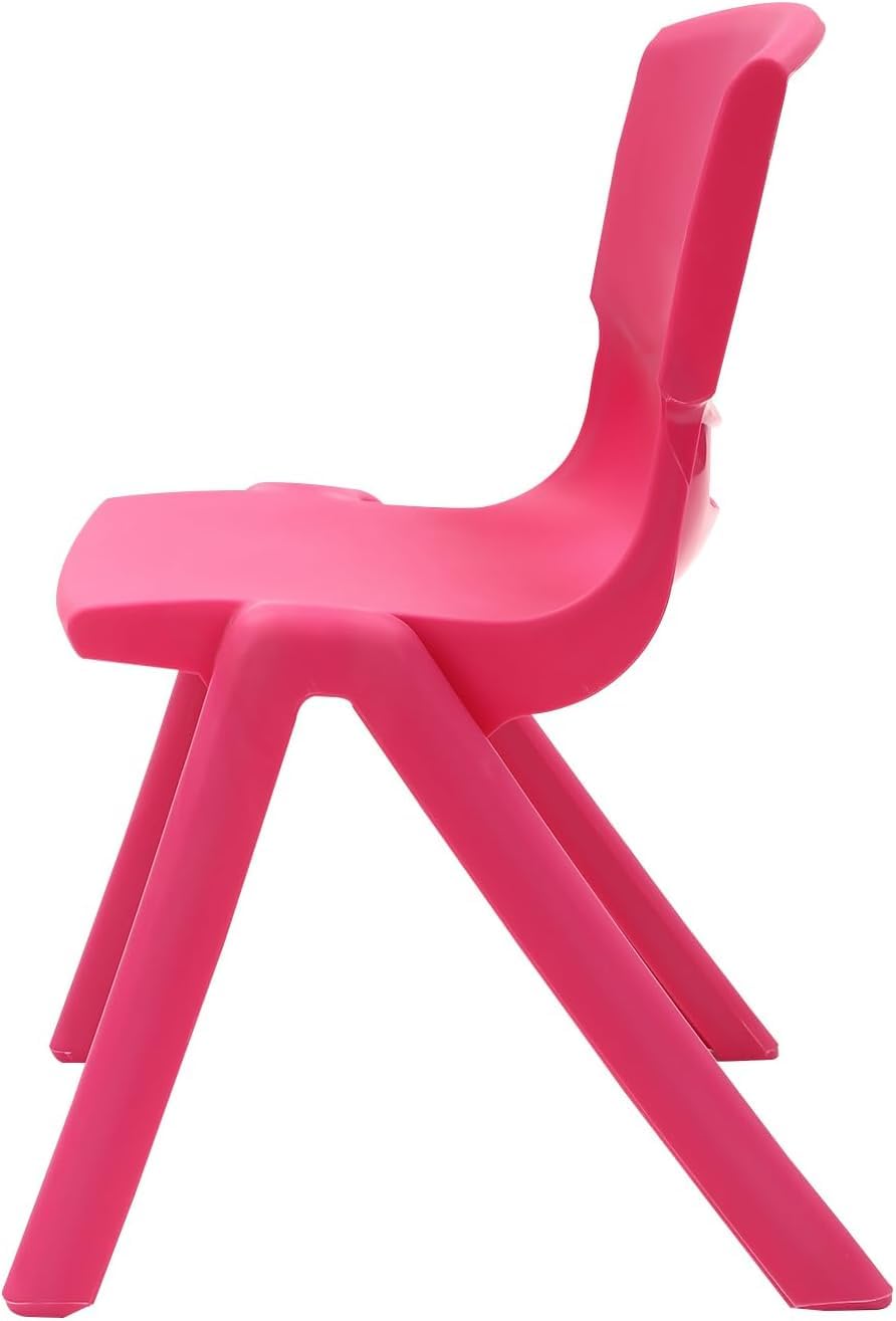 6 Pack Colorful Stackable Plastic Kids School Chairs - 21 Inch Seat Height, Durable Classroom Chairs for Kindergarten & Preschool Learning - Perfect for Classrooms, Playrooms & Homeschooling Activities