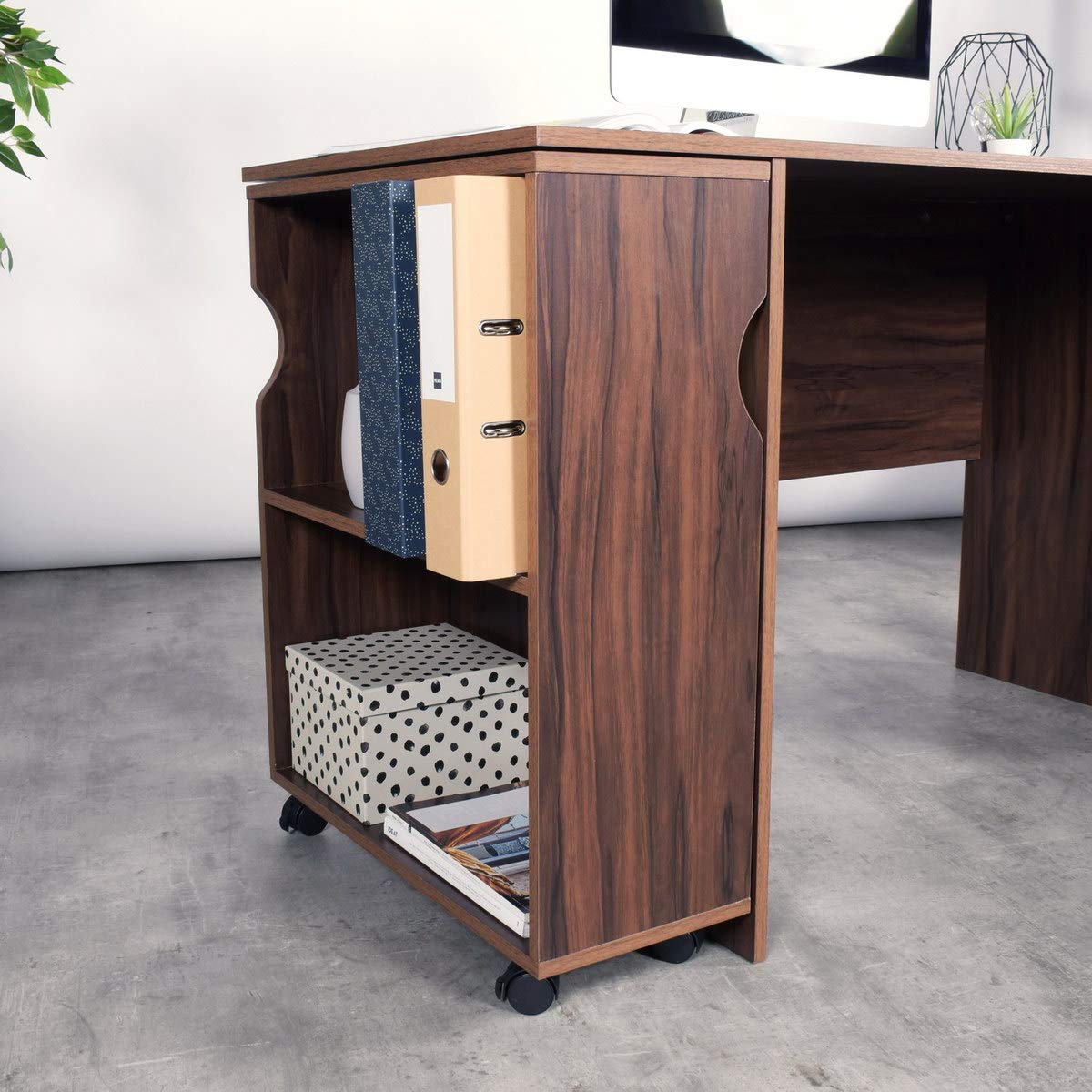 CozyCasa Modern Computer Desk with 2-Tier Movable Bookshelf - Home Office Writing Study Table, PC Laptop Workstation & Gaming Desk for Small Spaces | Perfect for Remote Work, Online Classes & Gaming Setups