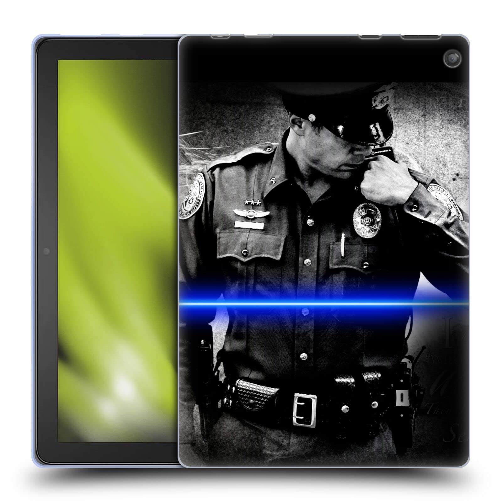 Head Case Designs Officially Licensed Jason Bullard Law Enforcement Soft Gel Case for Amazon Fire HD 10 (2021) - Perfect for Police, Security, and First Responders