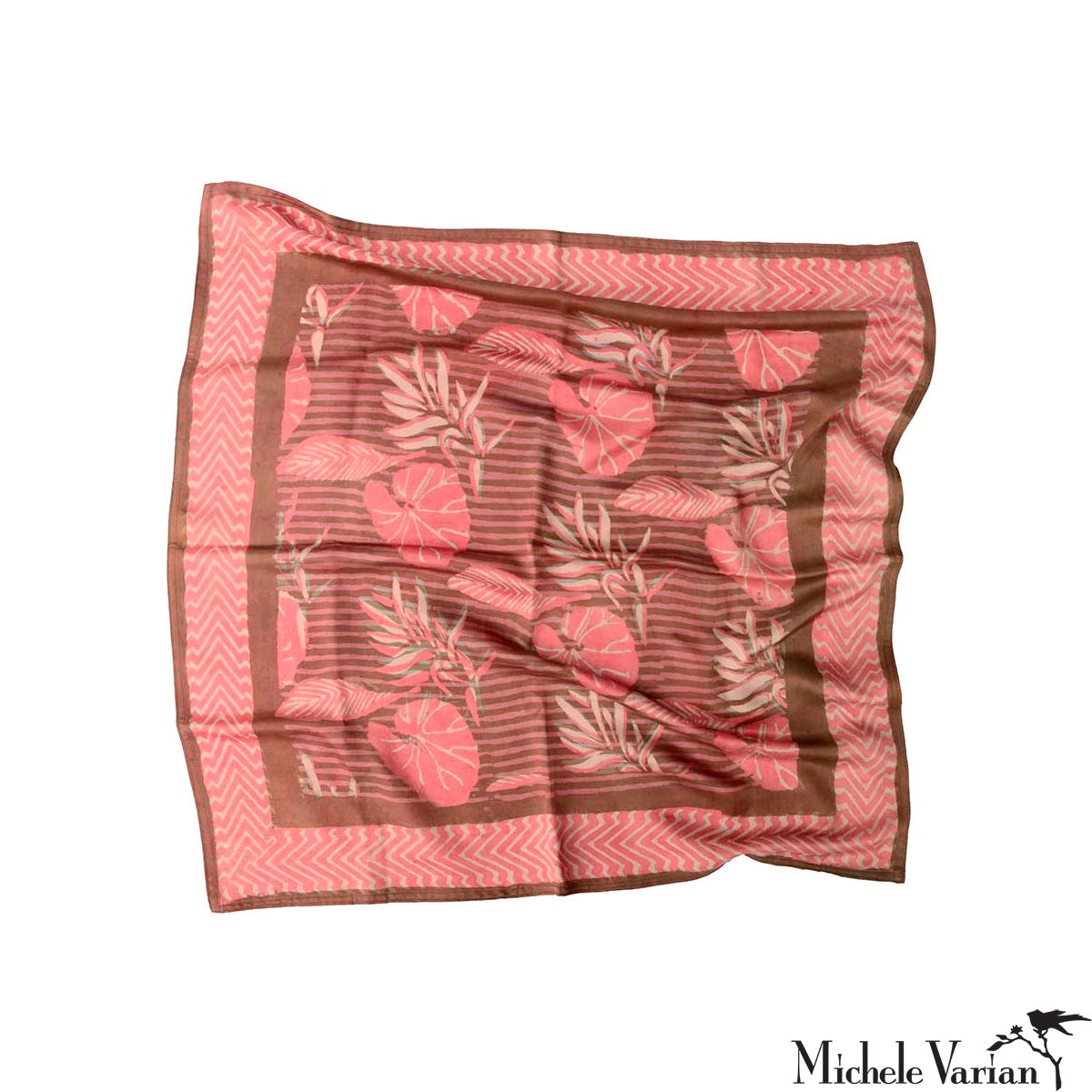Block Printed Bandana Lily Pond - Stylish Cotton Scarf for Women & Men | Fashion Accessory for Outdoor, Travel, and Casual Wear