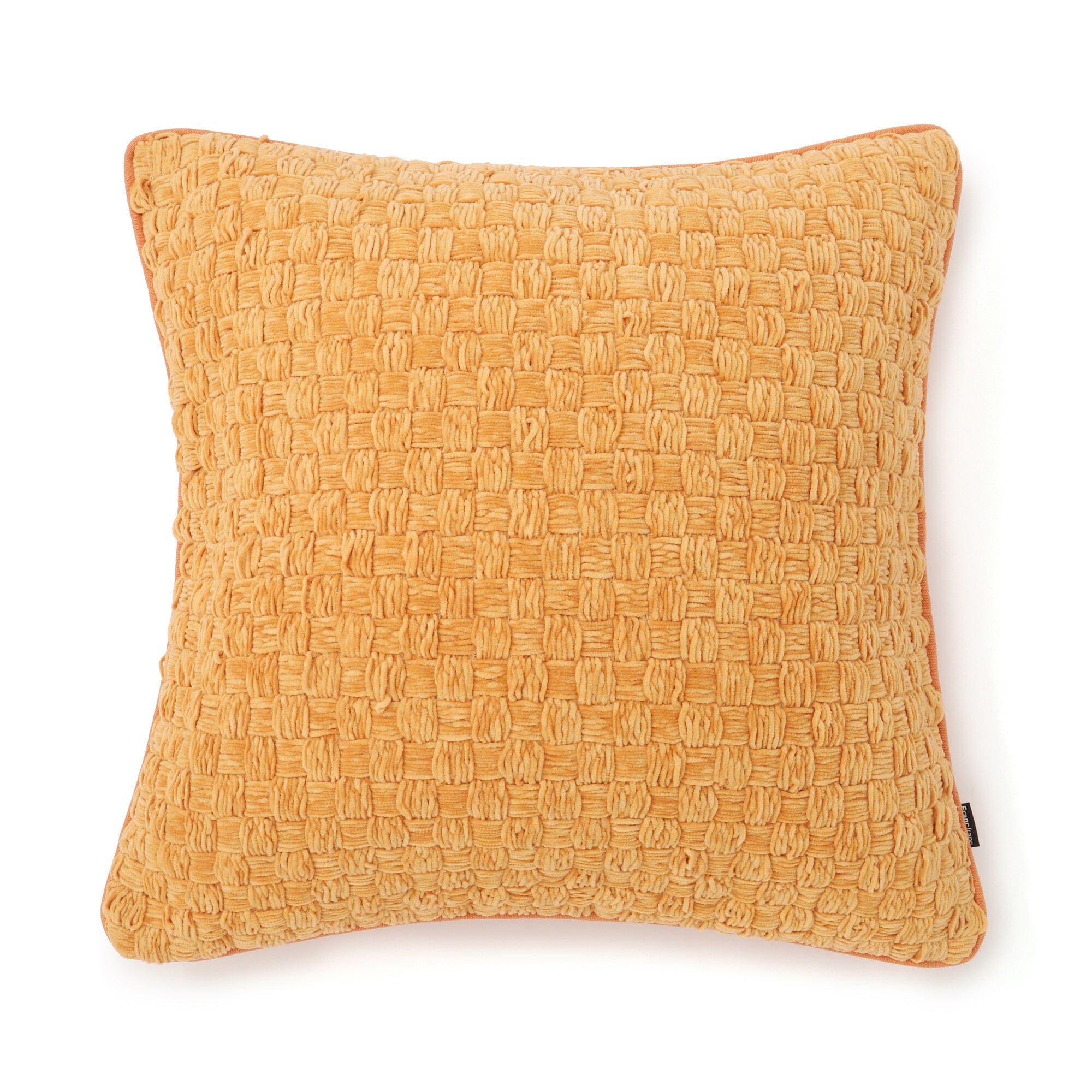 Chenille Weave Cushion Cover 18x18 Inches - Soft Decorative Pillow Case for Sofa, Bed, Chair - Orange Home Decor Accent for Living Room, Bedroom, Dorm