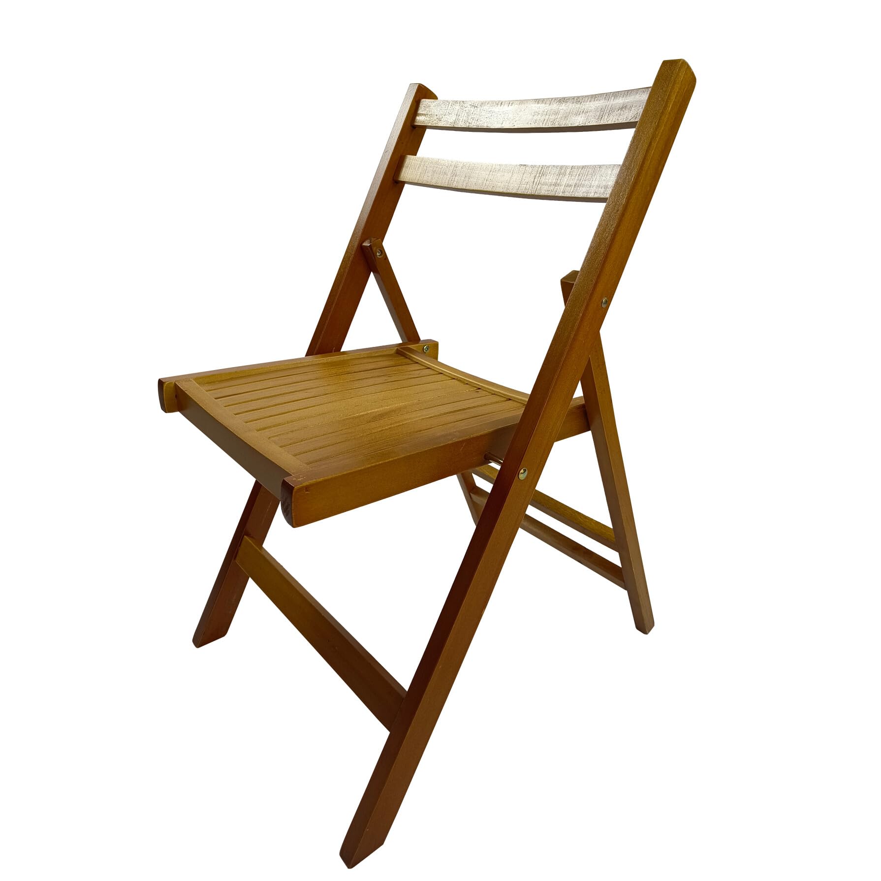 4 Pack Solid Wood Folding Chairs - Teak Wood Foldable Dining Chairs with Slatted Seat & Open Back Design | Portable Indoor Outdoor Event Seating for Weddings, Parties, Kitchen, Dining Room, Balcony & Garden Use