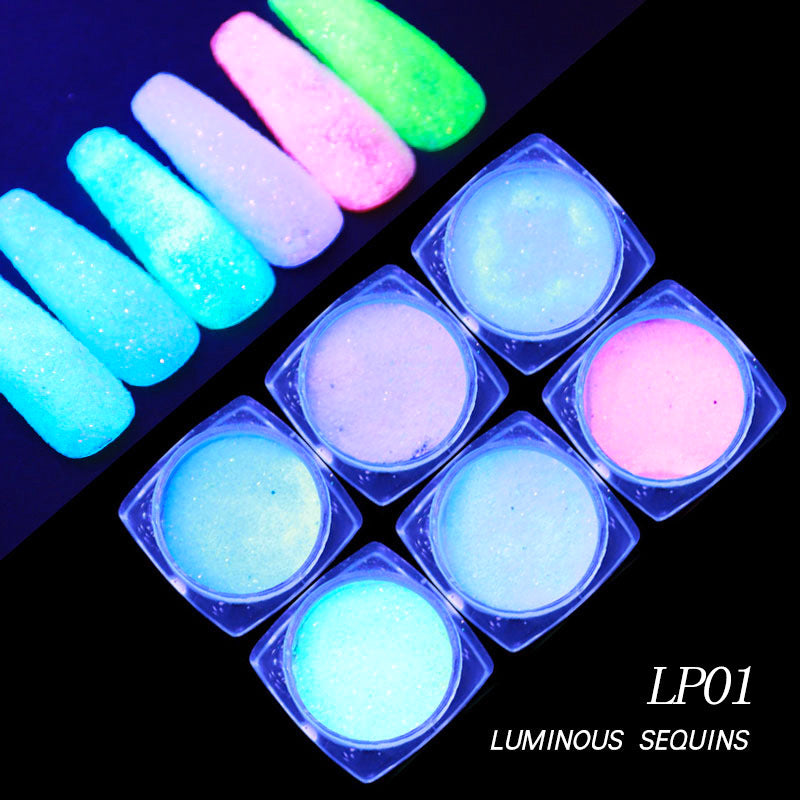 6pcs Glitter Laser Flakes Nail Art Set - Holographic Nail Decorations for DIY Manicure, Party & Special Occasion Nail Designs