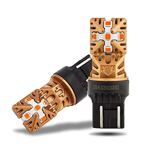 LivTee 7443 7440 7444 T20 LED Bulbs - Super Bright Amber Yellow Turn Signal Blinker Lights Replacement for Cars, Trucks & Motorcycles - Enhanced Visibility for Safe Driving
