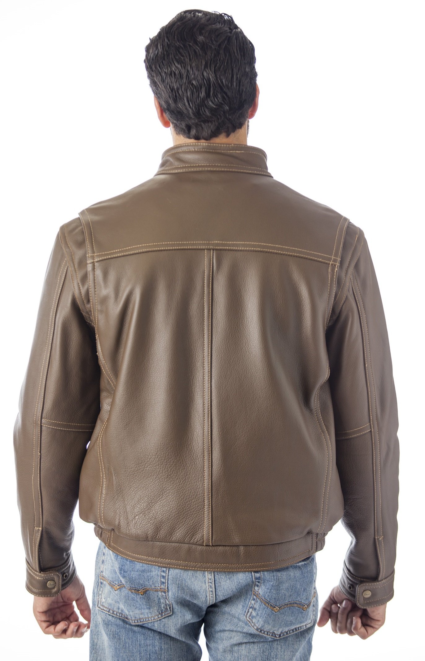 REED Men's Contemporary Stand-Up Collar Leather Jacket - Stylish Biker Jacket for Casual & Night Out | Perfect for Motorcycle Riding, Date Nights & Fall Fashion