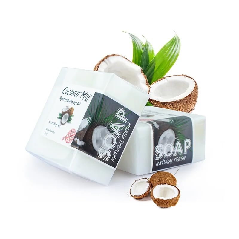 Natural Plant Essential Oil Soap Bar - Coconut Milk Infused Moisturizing Soap for Face & Body (3.53oz) - Gentle Cleansing, Skin Nourishment - Perfect for Daily Shower, Spa Day & Gift Giving