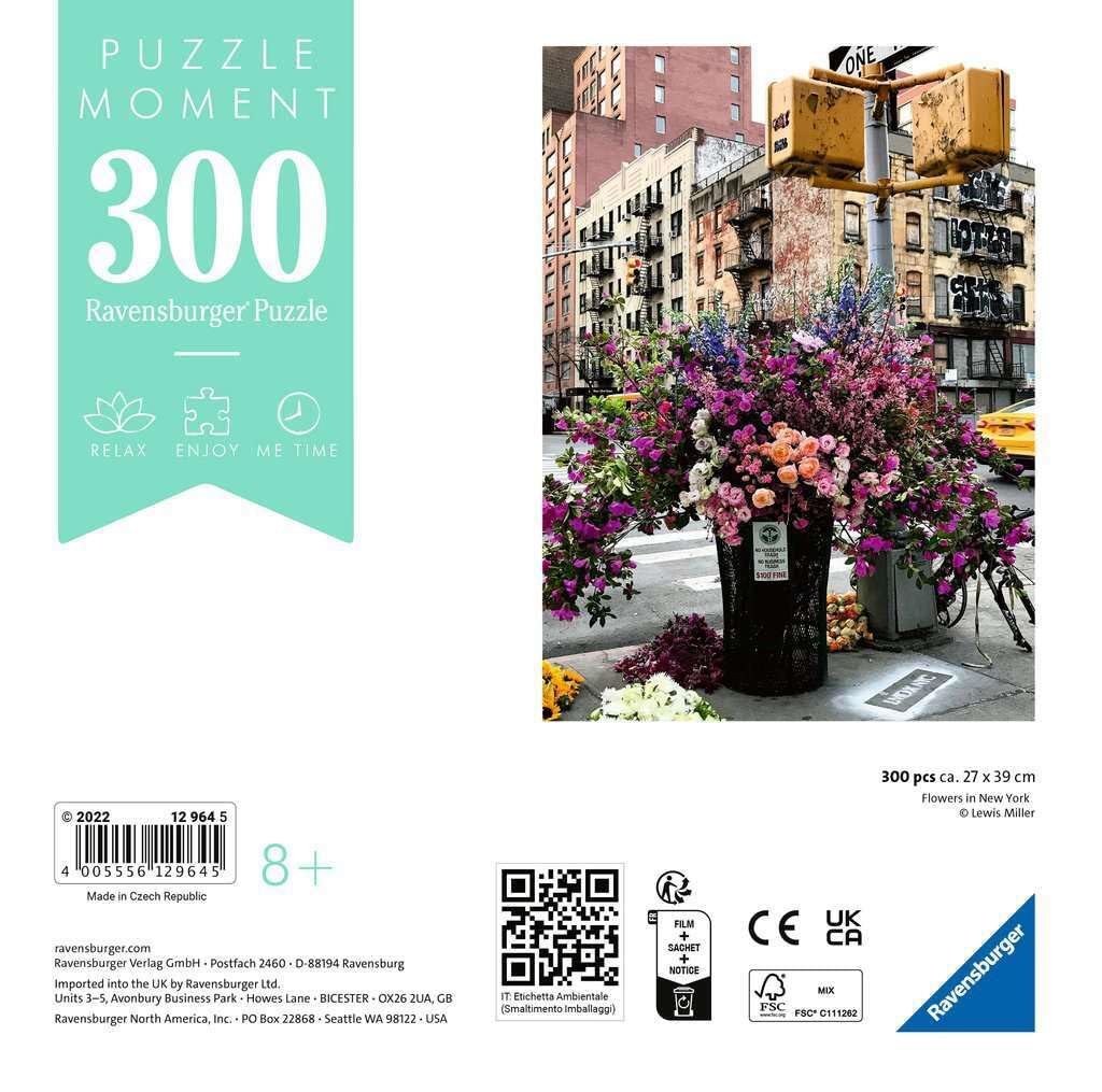Ravensburger Adult Puzzle - 300 Piece New York in Bloom Puzzle (12964) - Perfect for Relaxation, Home Decor & Gift Giving