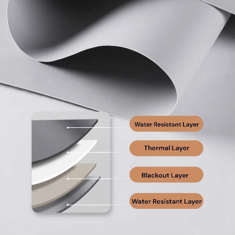 Hayden Blackout Polyester Waterproof Roller Shade - Light Blocking Window Treatment for Bedroom, Nursery & Home Theater