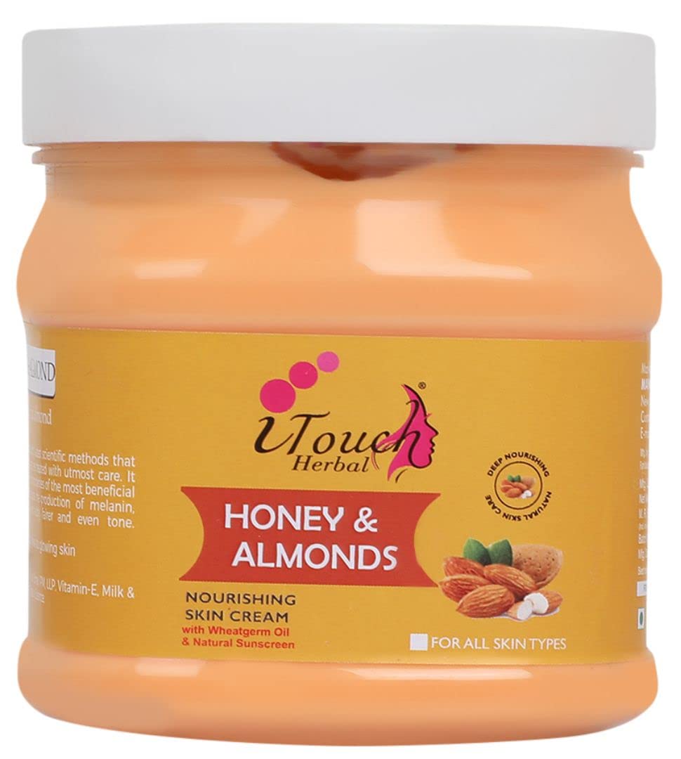 I TOUCH HERBAL Honey & Almond Cold Cream (500ml) - Non-Greasy Moisturizer for Face, Body & Hands | Deep Hydration for Dry Skin, Night Cream & Daily Skincare Routine