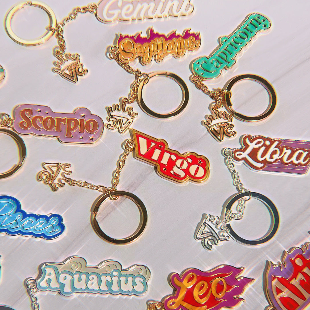 Zodiac Keychains - Personalized Astrology Key Rings for All 12 Zodiac Signs - Perfect for Gifts, Keychains, and Daily Use