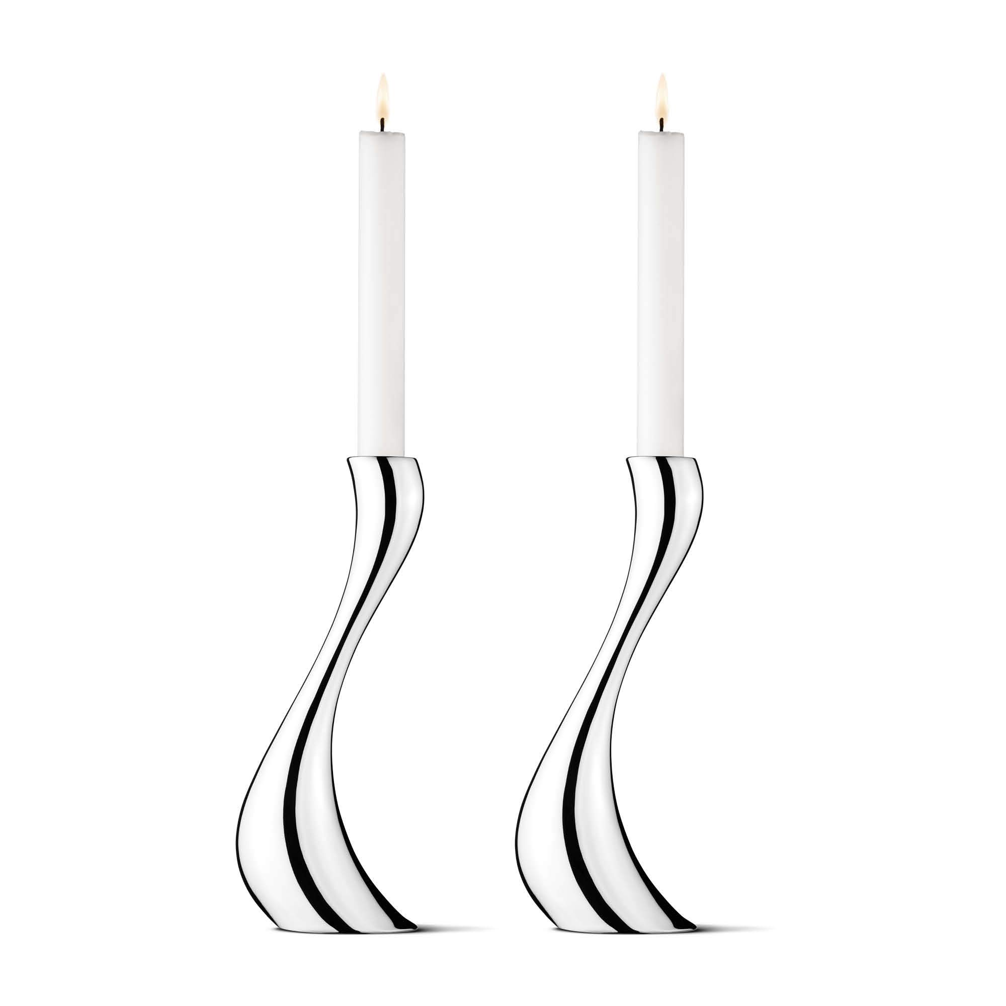 Georg Jensen Cobra Large Candle Holder Set of 2 - 9.45