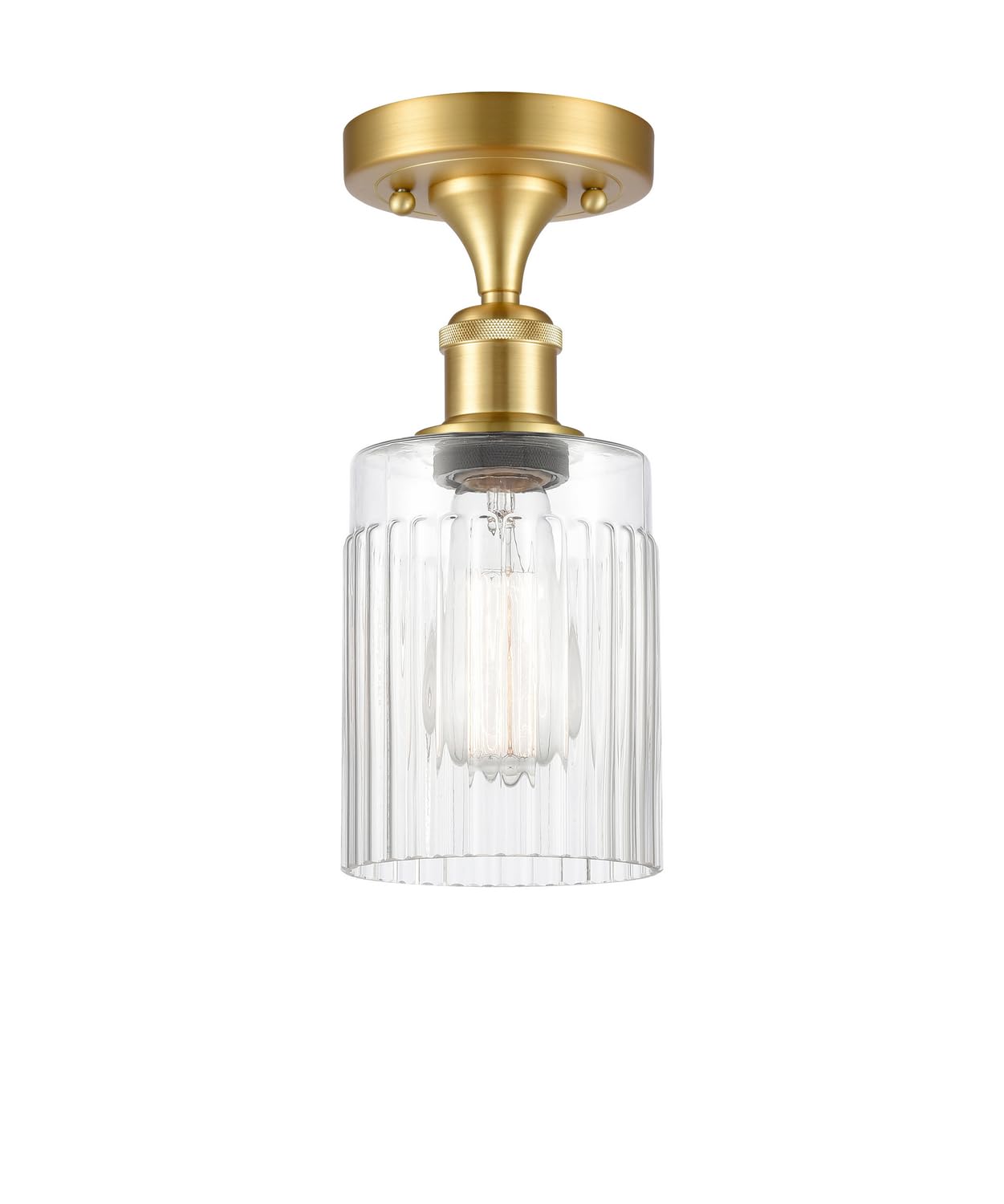 516-1C-SG-G342-LED Bare Bulb 1 Light Cord Set in Satin Gold Finish - Vintage Edison Style Pendant Lighting for Cafe, Restaurant & Home Decor