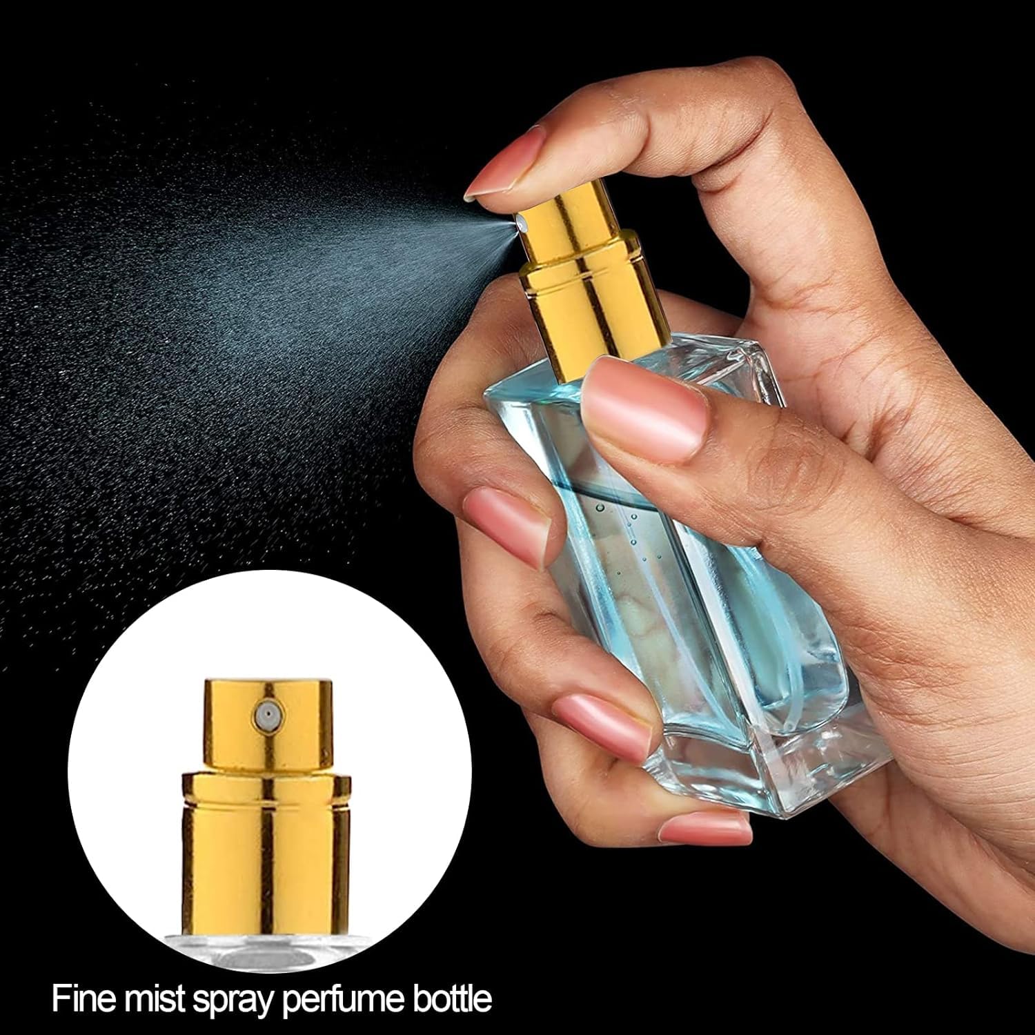 Hunky Dory 100ml Empty Clear Glass Perfume Bottles with Metal Pump & Unique Cap - Refillable Spray Bottle for DIY Perfume, Essential Oils, Rose Water - Travel Size, Home & Gift Use