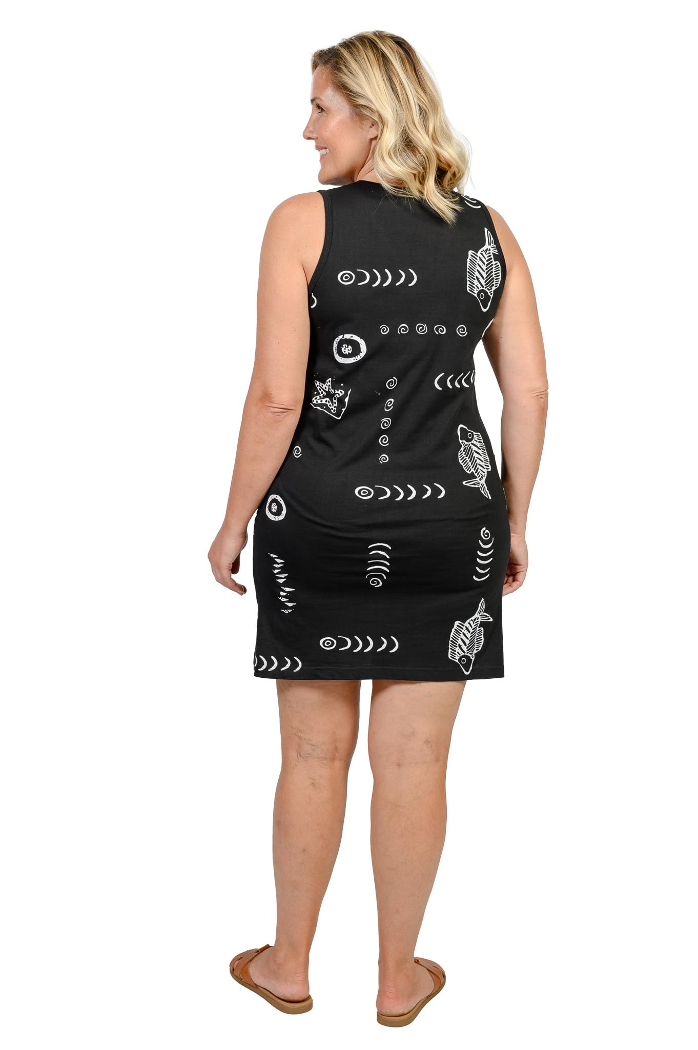 INGEAR Women's Beach Summer Shift Dress - Short Sleeve Cotton Tee Dress Cover Up for Vacation, Pool Party & Casual Outings