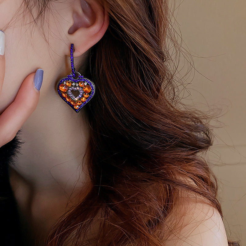 Bohemian Heart Beaded Drop Earrings for Women | Colorful Handmade Dangle Earrings | HE7561 | Perfect for Festivals, Weddings & Boho Fashion Accessories