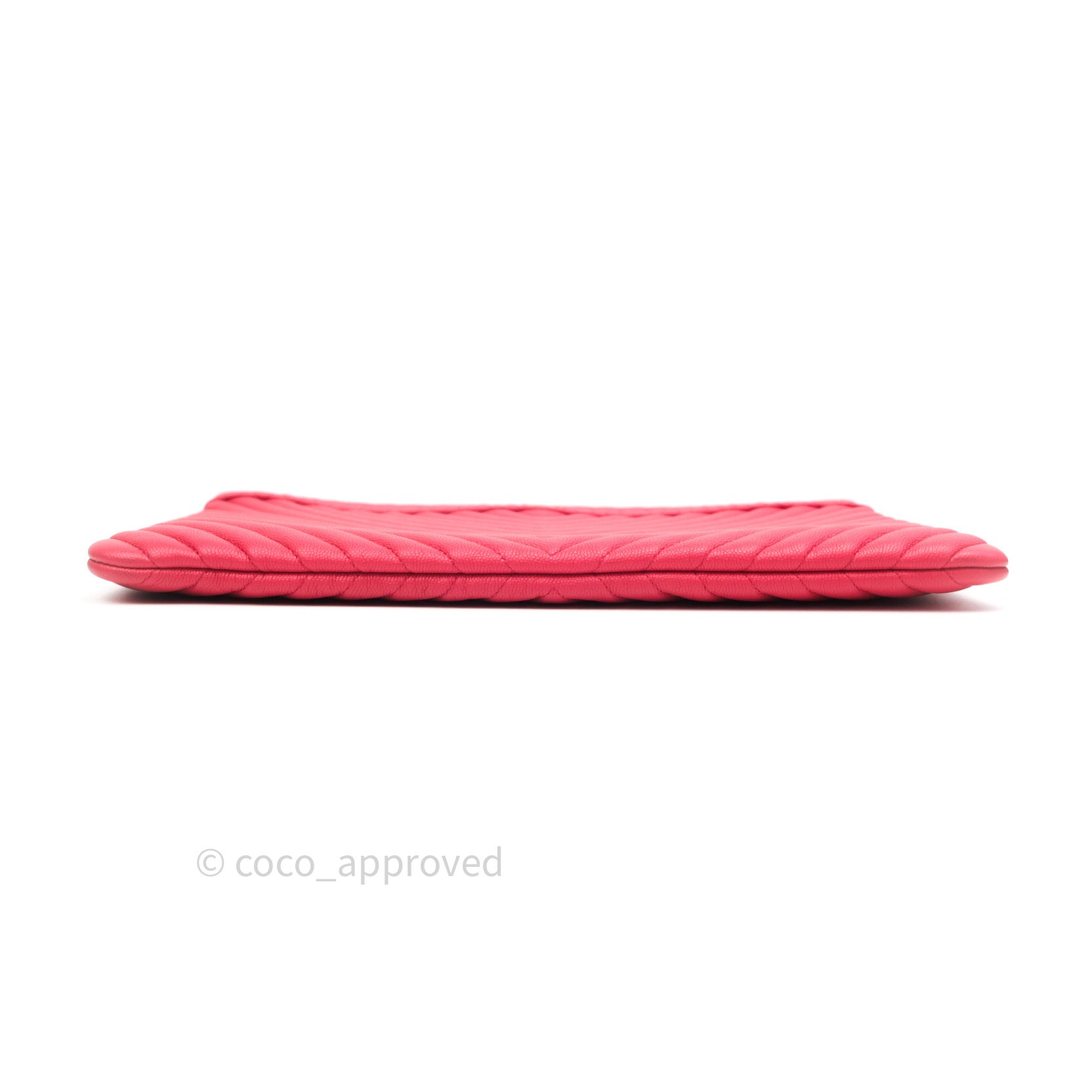 Chanel Chevron Quilted Large Cosmetic Case in Red Caviar Leather with Gold Hardware - Luxury Makeup Bag for Travel & Everyday Use