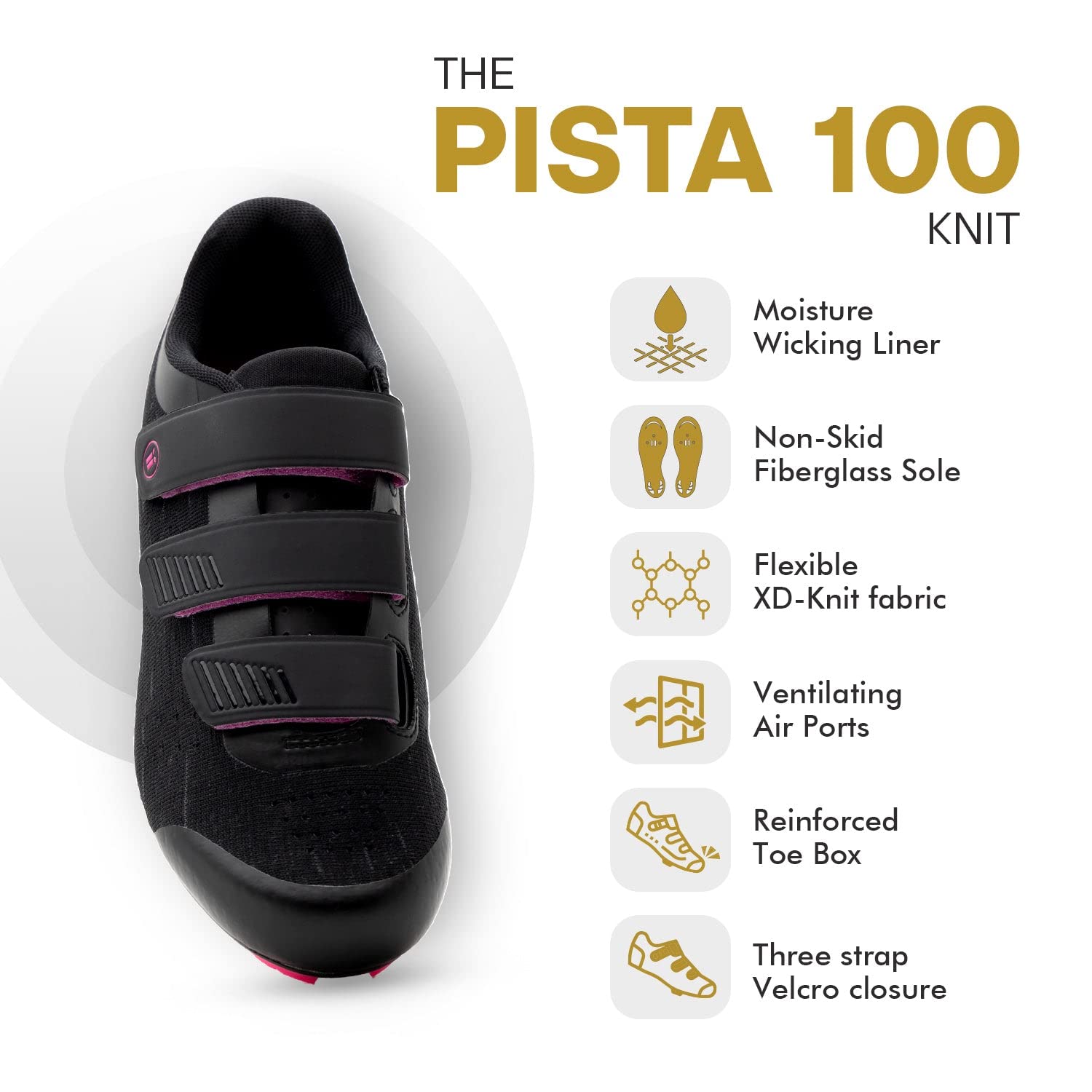 Tommaso Pista Women's Cycling Shoes - Peloton & Indoor Spin Bike Shoes - SPD & Delta Cleat Compatible - Comfortable & Lightweight for Indoor Cycling, Spinning Classes & Peloton Workouts