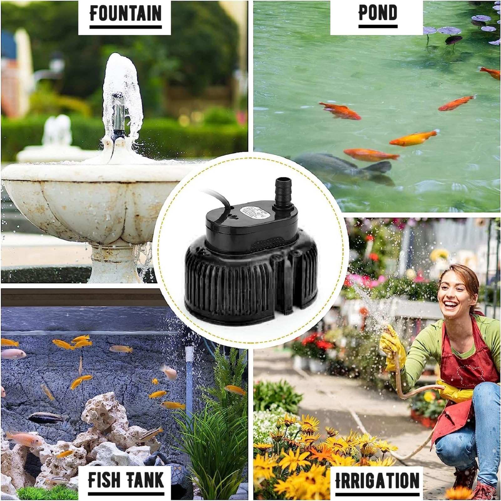 **Heavy Duty Submersible Pool Cover Pump for Above Ground Pools - 3300 GPH Water Pump with 16ft Drainage Hose & 25ft Power Cord - Ideal for Pool Draining, Sump Pumping, and Flood Prevention (Black)**