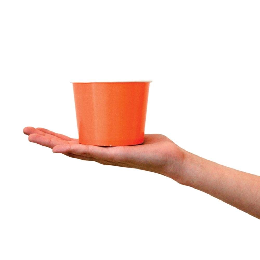 UNIQ 12 oz Disposable Ice Cream Paper Cups - 1000 Pcs Bulk Pack for Frozen Desserts, Yogurt, Gelato & Food Service - Eco-Friendly Orange Bowls & Containers - Perfect for Ice Cream Shops, Catering & Party Supplies