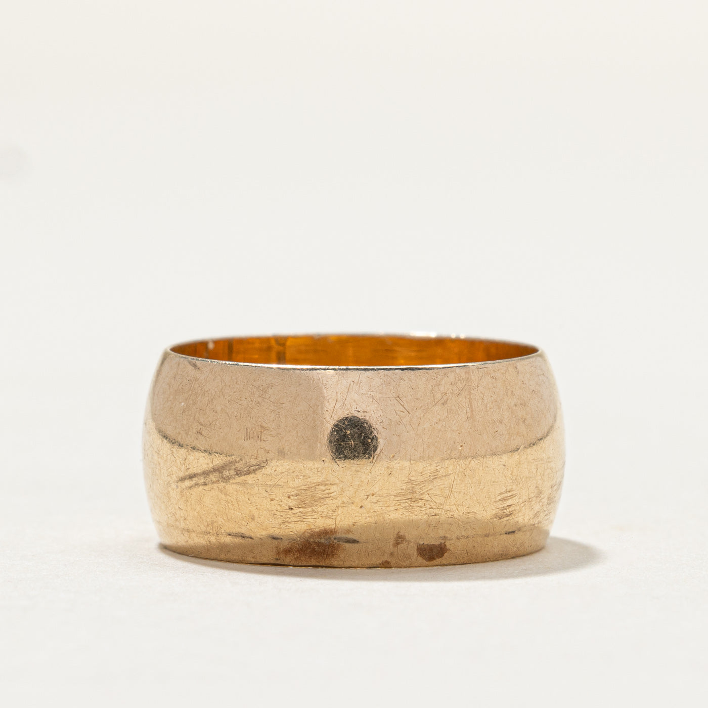 10K Yellow Gold Cigar Band Ring for Men - 8.8mm Wide Size 5.75 - Classic Wedding Band, Anniversary Gift, or Everyday Jewelry - Perfect for Grooms, Fathers Day, and Special Occasions