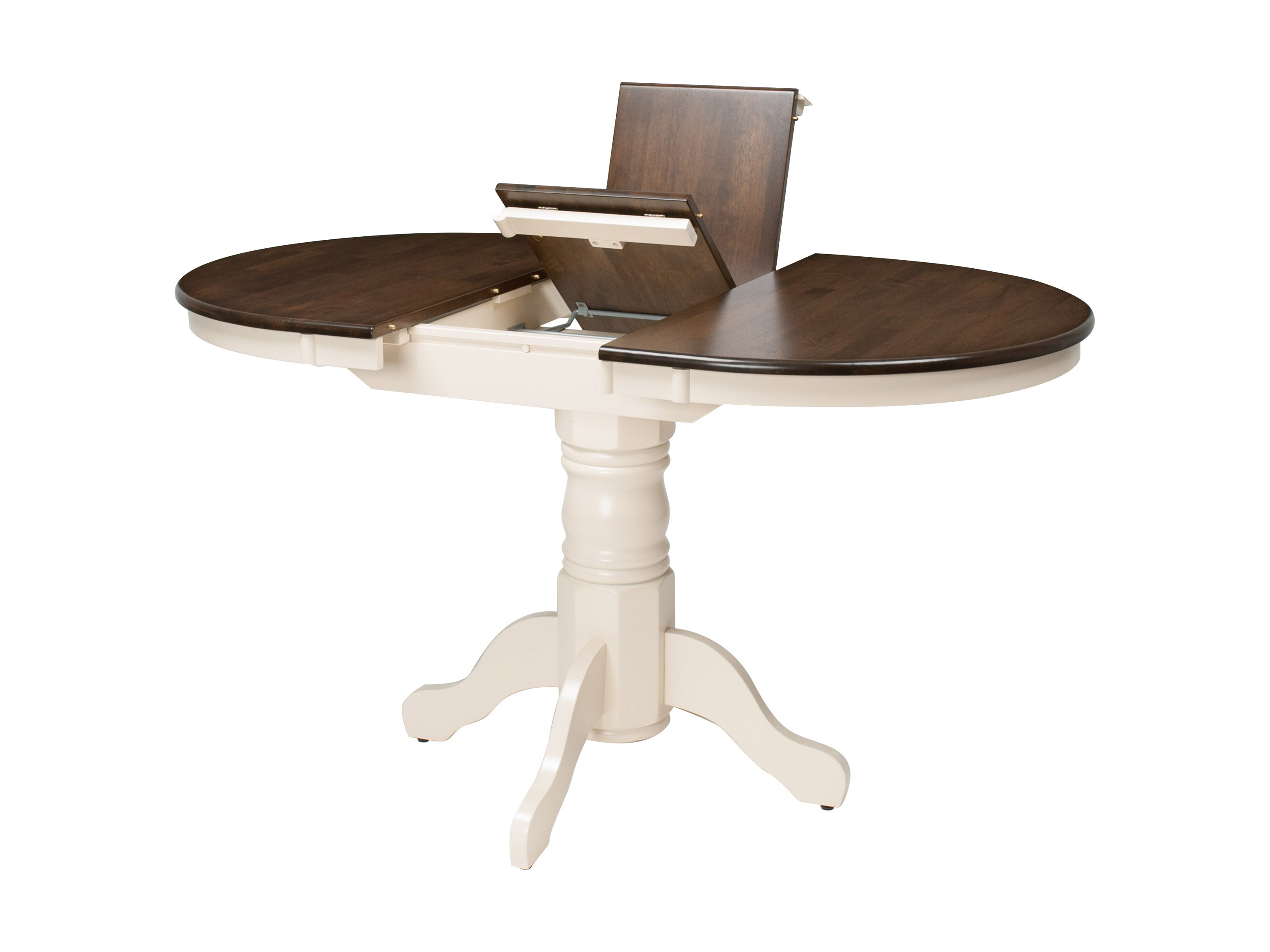 Dark Brown & Cream Extendable Oval Dining Table Set - 5 Piece Expandable Kitchen Furniture for Small Spaces | Perfect for Family Dinners & Entertaining Guests