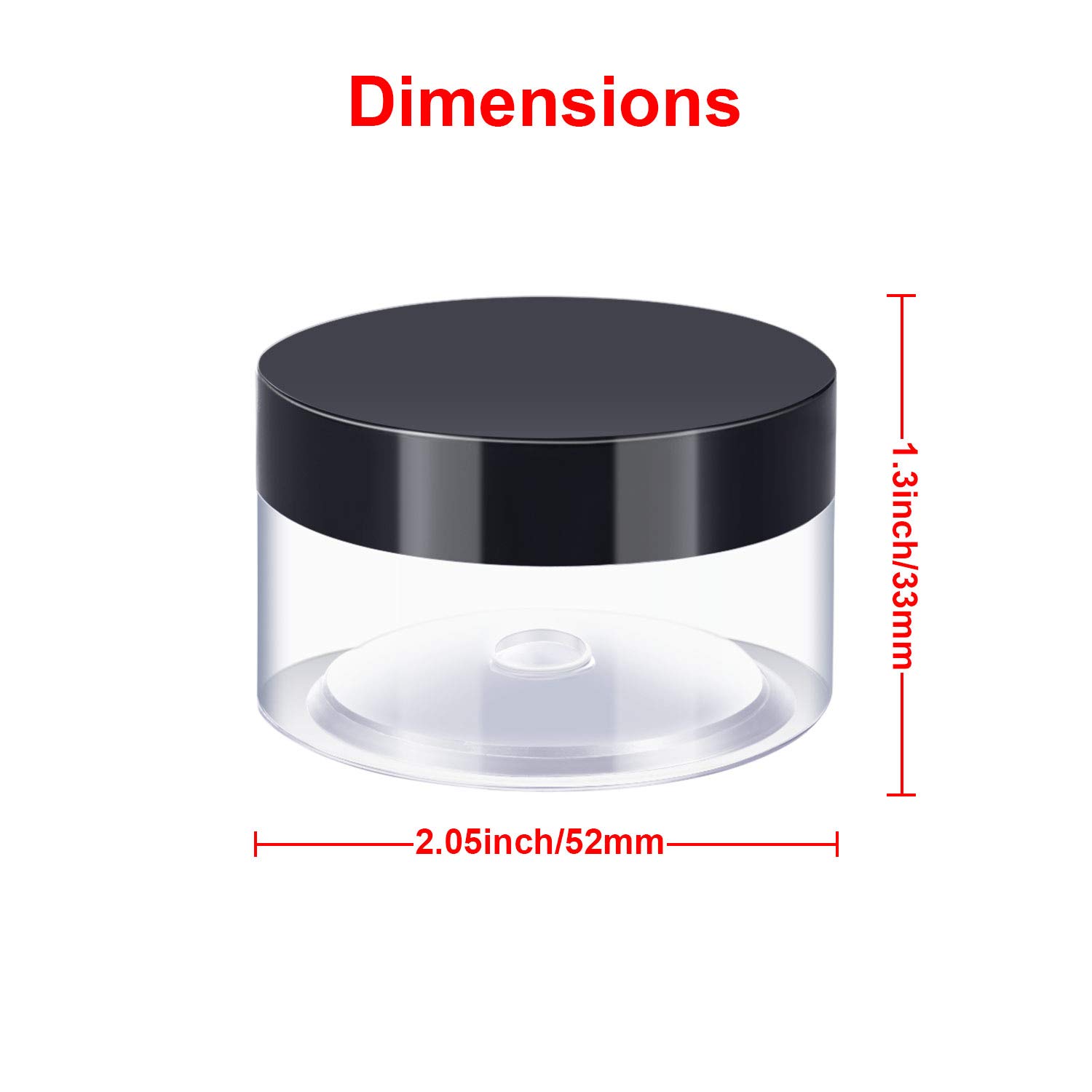 SATINIOR 24-Piece Clear Plastic Jars with Black Lids - 1 oz Round Wide-Mouth Containers for Cosmetic Creams, Lotions, Beauty Products, DIY Crafts & Food Storage | Perfect for Salons, Home Organizers & Small Business Packaging